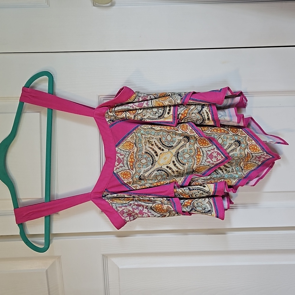 Free People Pink Paisley Handkerchief Hem Camisole